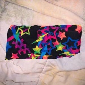 NWOT Neon stars stretchy workout headband